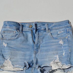 American Eagle Hi-Rise Jean Shorts Lace Pockets